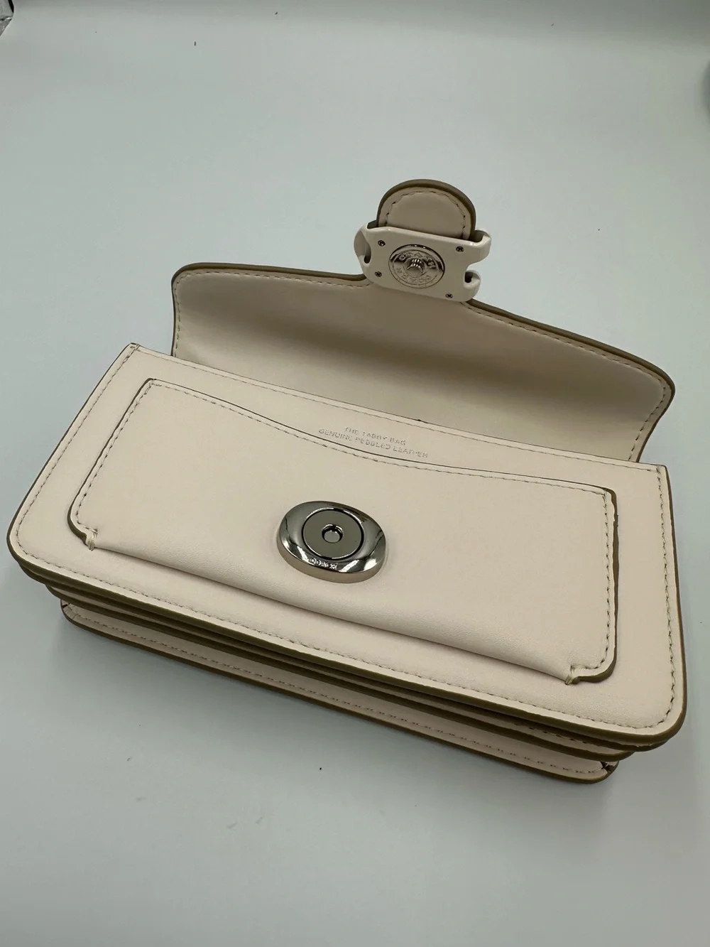 Limited Coach Tabby 20 Shoulder Bag Chalk White Leather Tonal C Hardware CAM8